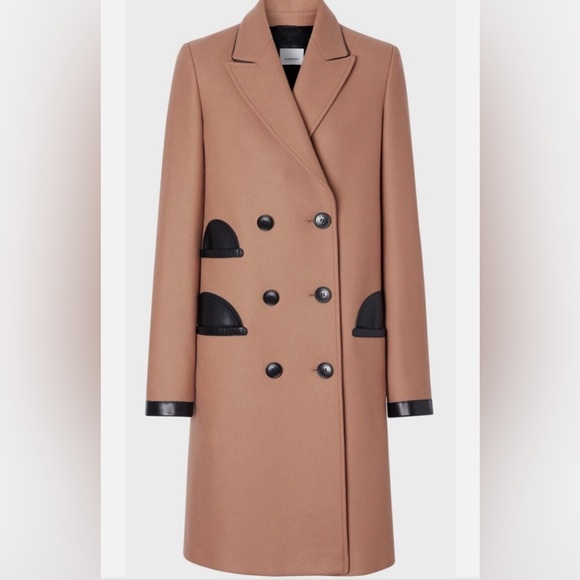 Burberry Women's Tailored Leather Trim Coat- Excellent condition size 6 - Picture 3 of 16